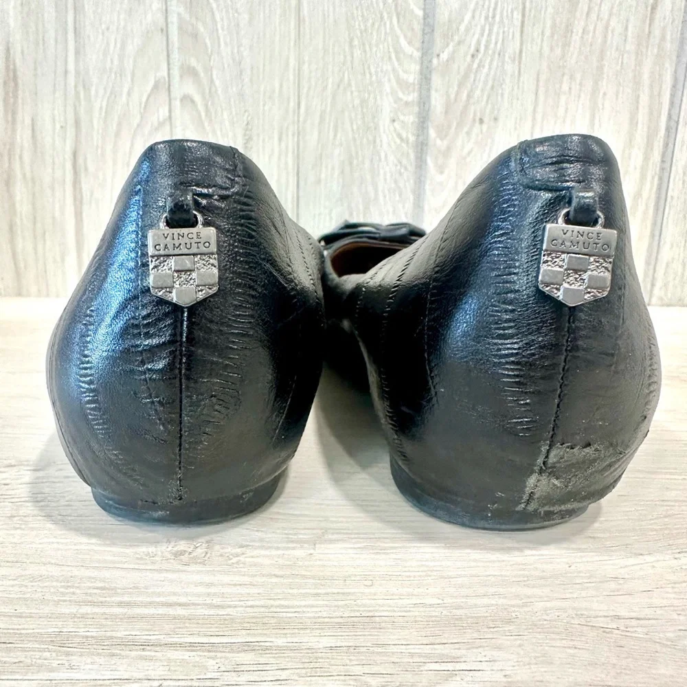 Vince Camuto Graci Black Leather Bow Flats 7
